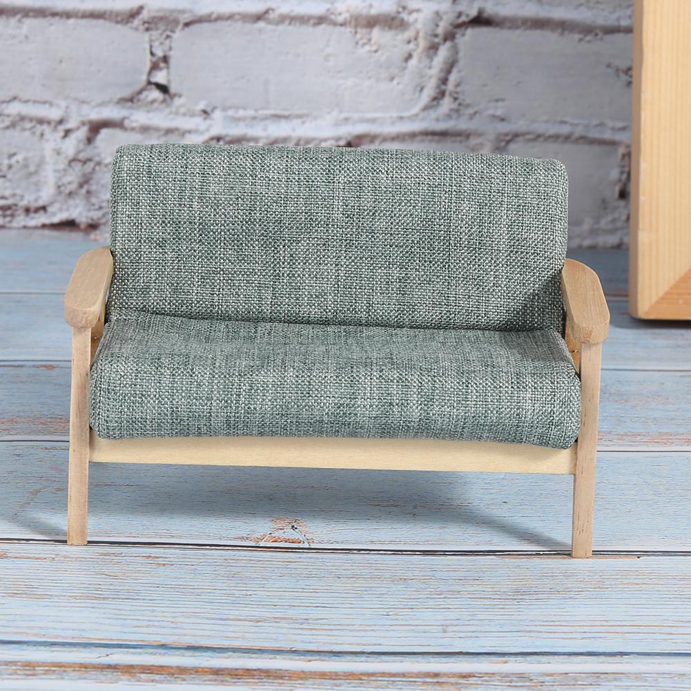 1:12    Ature   Toy Furniture Model Japanese Wooden Armchair Fabric Sofa