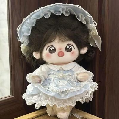 20cm Plush Doll Clothes Cute Autumn Skirt Outfit, Cotton Doll Dress Up Clothes for 20cm Dolls, No Attribute Doll Wear