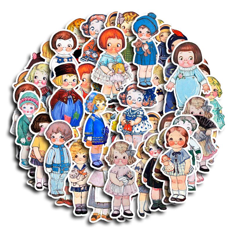 Dream Manor Planner Stickers: 60 Cute Japanese Girl Characters for DIY Suitcase, Phone Case, and Tablet.