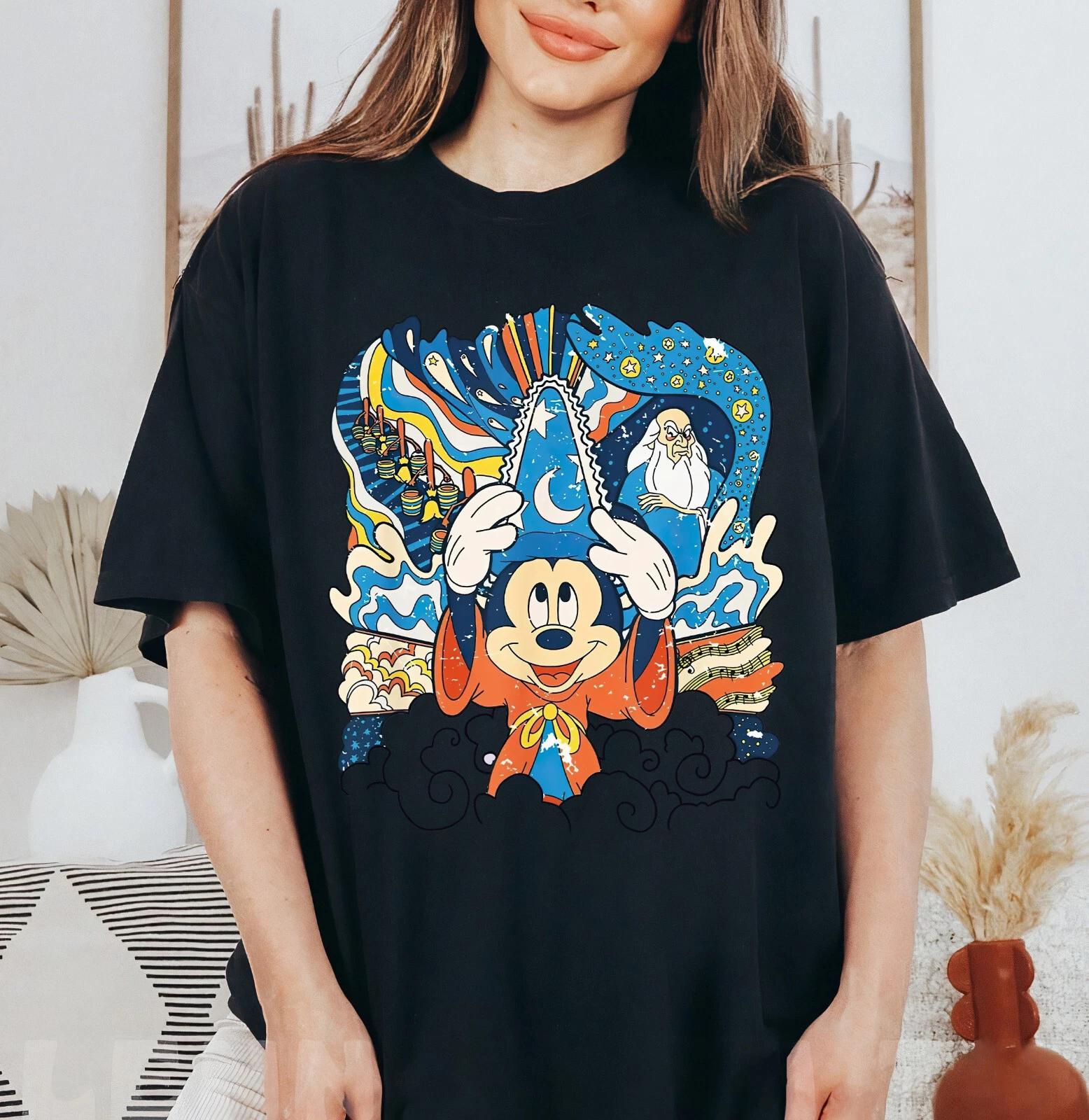 Vintage Magical Mickey Fantasia Sorcerer Mickey Unisex Adult Kid Shirt S