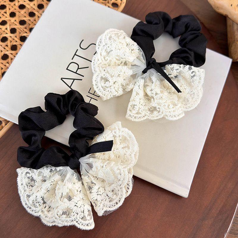 Lace Bow Korean Style Scrunchie: Cute & Fashionable Elastic Hair Tie