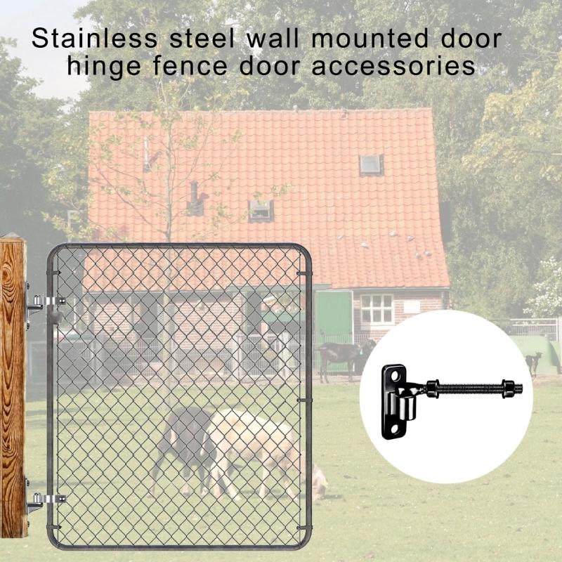 Set of 2 Portable Sturdy 6/8/10Inch Stainless Steel J Bolts Hinges for Wood and Metal Gate Ideal for Outdoor Use