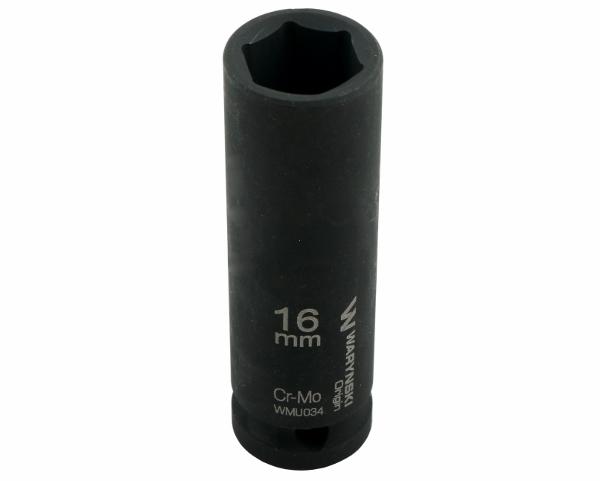 Long hexagonal impact socket 1/2". 16 . CrMo. DIN 3129. Waryński