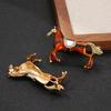 New Classic Rhinestone Horse Brooches For Women Zodiac Animal Lapel Pins Casual Party Accessories Year Of The Horse Jewelry Gift