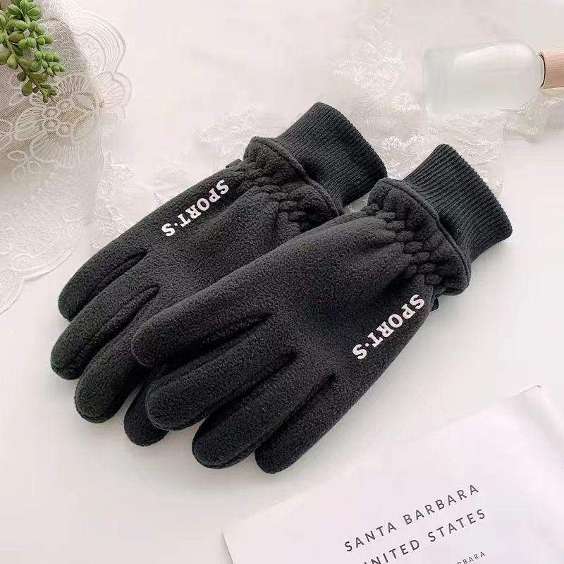 Gloves Men's Winter Fleece Fleece Thickened Thermal Gloves Cycling Sports Driving Non-slip Thermal Touch Screen Gloves