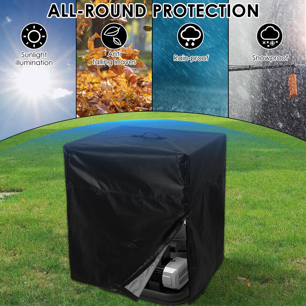 Water Pump Cover Oxford Cloth Sand Pool Filter Cover with Zipper Adjustable Drawstring Waterproof Dustproof Furniture Protector
