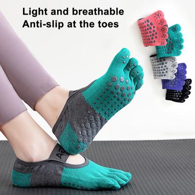 1 Paio Calzini da Yoga da Donna Fondo Antiscivolo Calzini a Cinque Dita Design Stile Balletto Calzini da Esercizio per Studio Calzature Elastiche