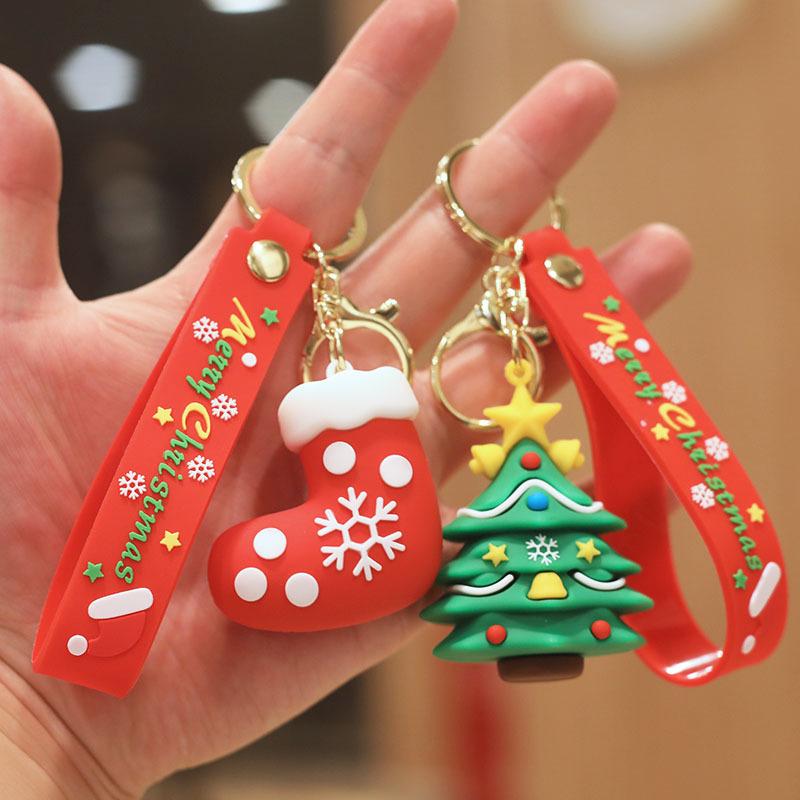 Buy Christmas Keychain Cute Soft Rubber Gingerbread Man Christmas
