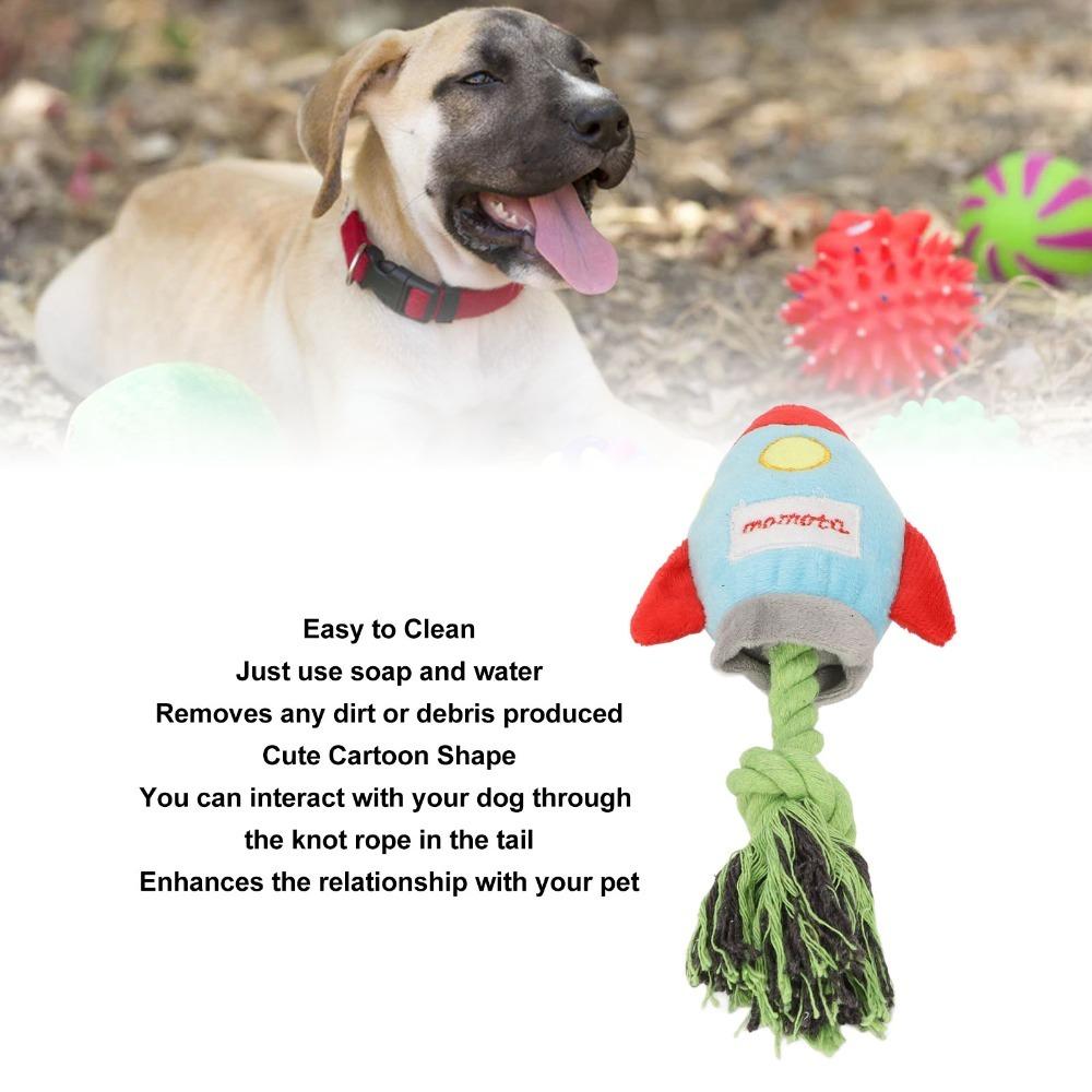 Cotton Rope Knot Rope Knot Pet Toy Plush Fabric Squeaky Chew Toy Plush Dog Toy Home Entertainment