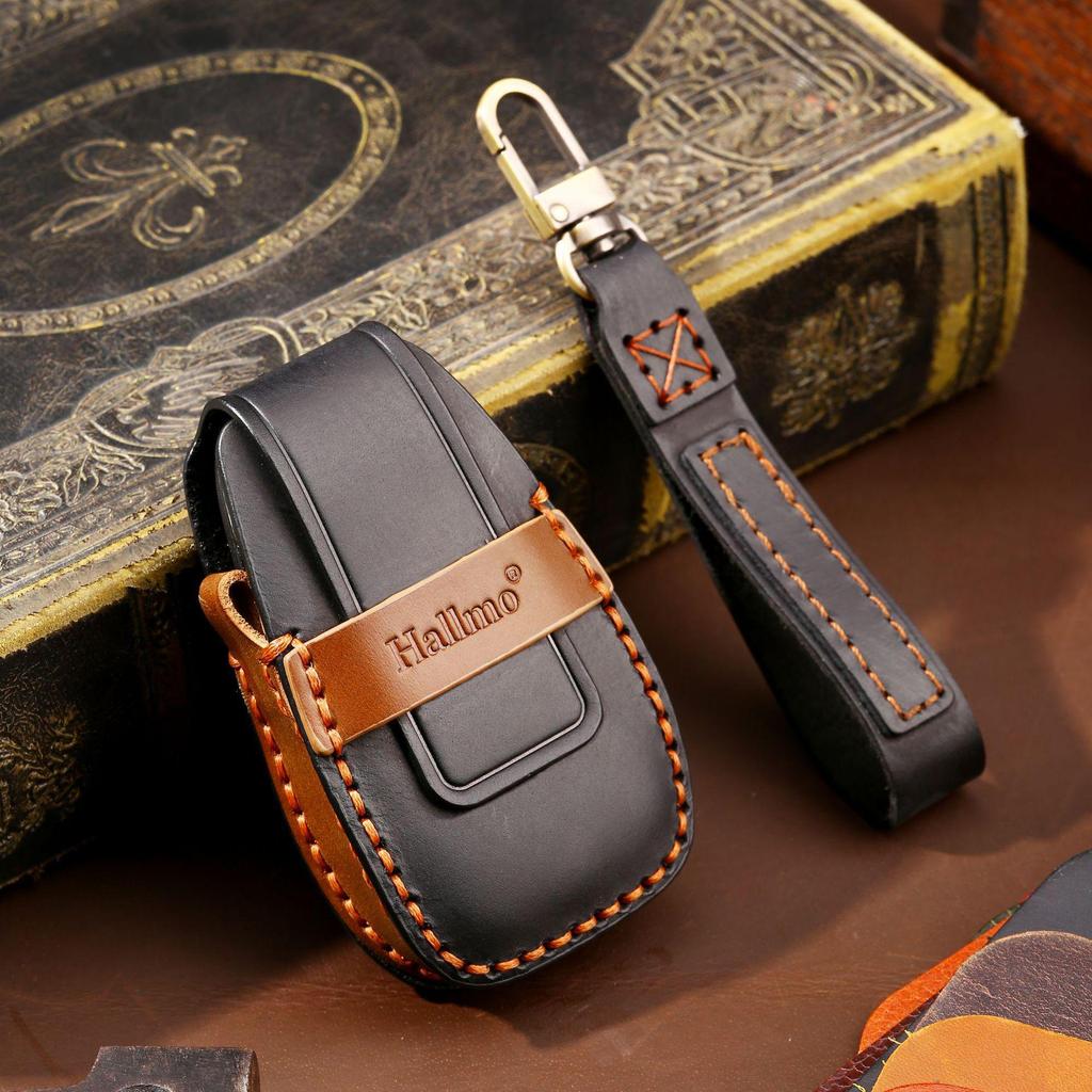 Crazy Horse Leather Key Cover for Changan CS75plus, Oushang X7, Yidong, and CS35