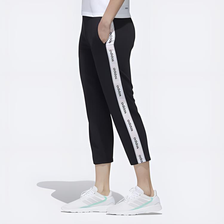 Adidas Neo Breathable Casual Three-Quarter Knitted Sports Pants Women Pants Black GJ5355