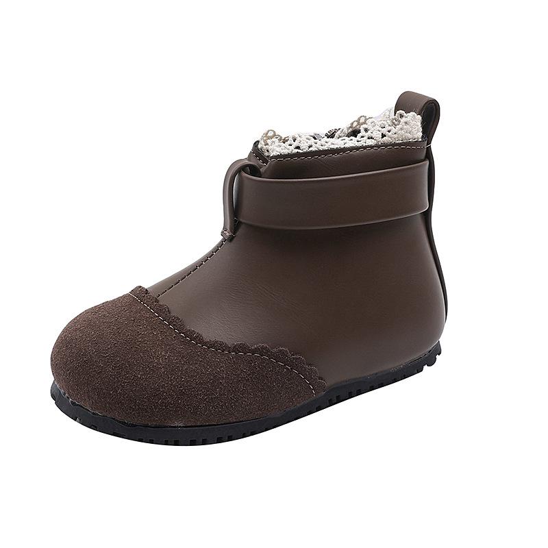 

2025 Autumn/Winter Lace Edge Martin Boots for Girls (Ages 1-6) - Children s Princess Shoes 15.9 cm