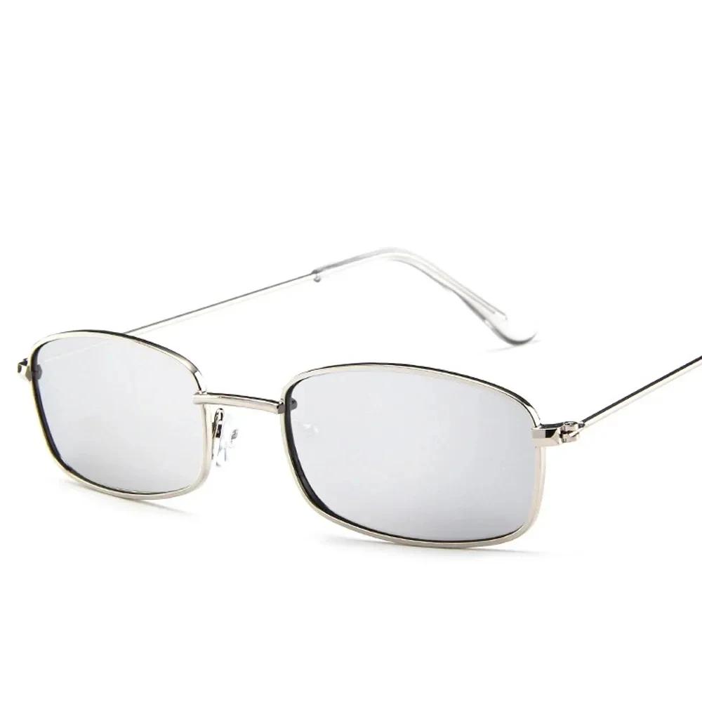Unisex Kleine Retro-Sonnenbrille Rechteckige Sonnenbrille Männer Metallrahmen Brillen Outdoor Klare Linse Sonnenbrille Für Frauen