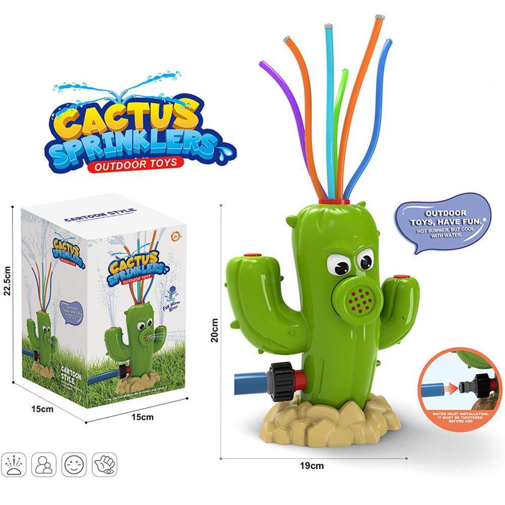 Cartoon Cactus Water Spray Outdoor Spinning Sprinkler Toy Creative Fire Hydrant Swing Rotating Water Sprinkler Garden Watering