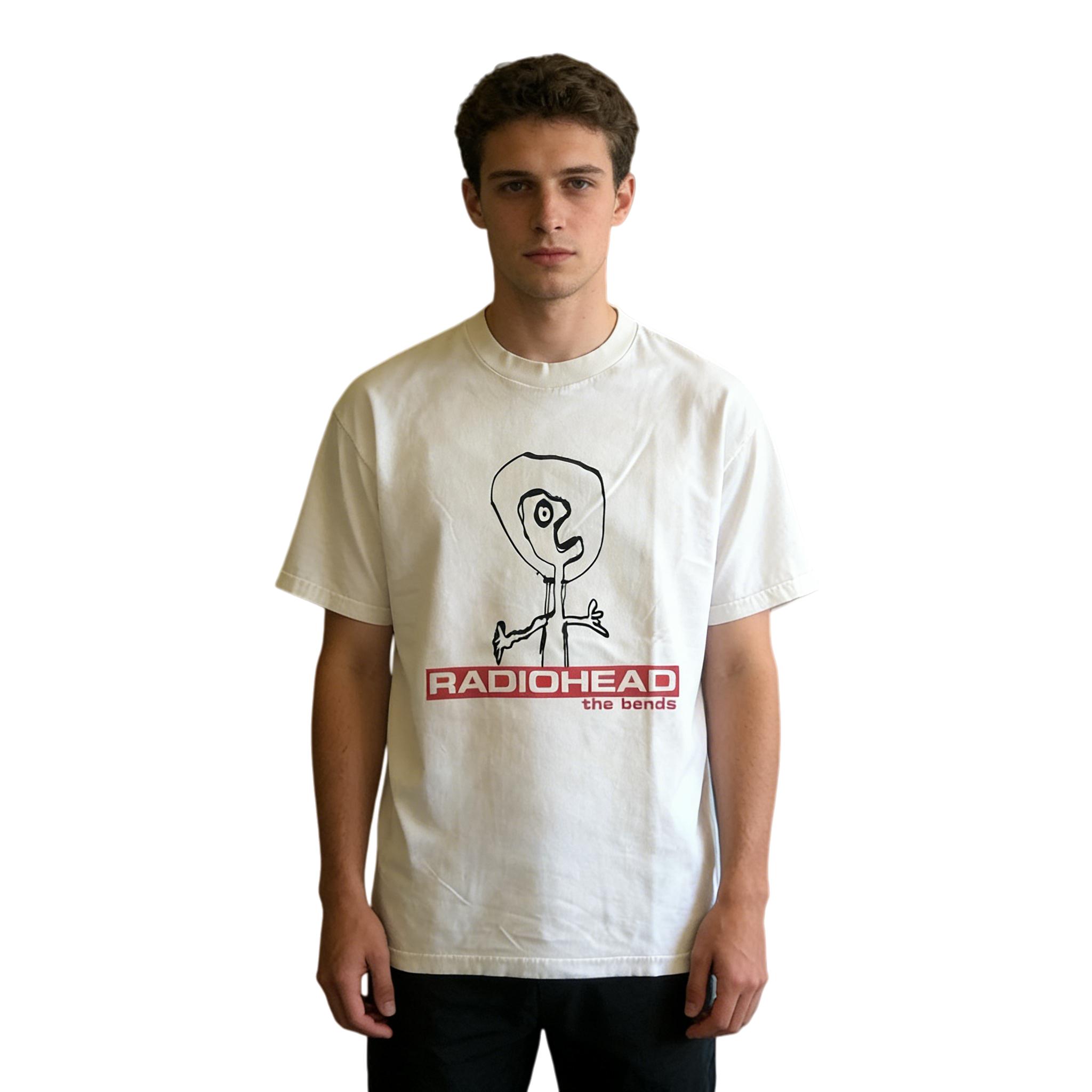 Unisex Oversize Tshirt New Cotton Print Super Elastic Casual Vintage RADIOHEAD the BENDS round Neck Loose Fit Tshirt S