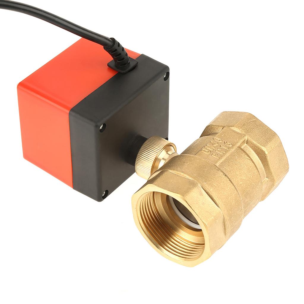 1pcs DC 12V G1 1 2  DN40 2 Way Brass Motorized Actuator Ball Valve for Air Conditioner