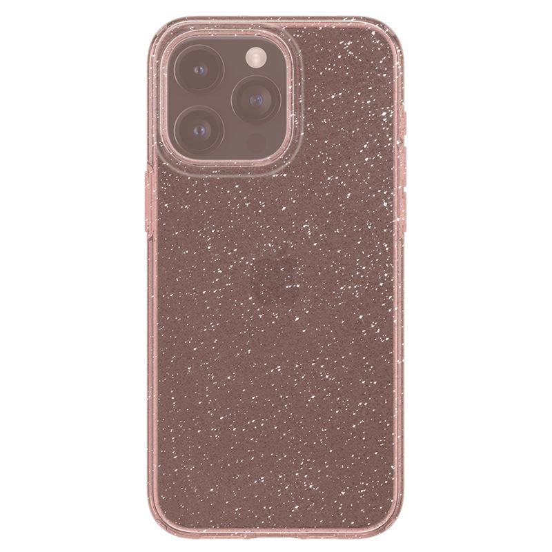 Spigen Liquid Crystal Glitter Case For iPhone 15 Pro Max - Pink-Transparent