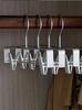 10pc Metal Pants Hangers Trouser Rack for Skirt Dress Clips Clothes Organizer Aluminum Durable
