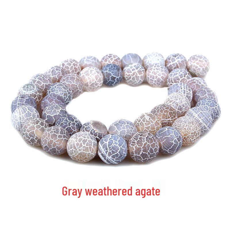 Natural Weathered Agate Frosted Beads for DIY Jewelry Accessories