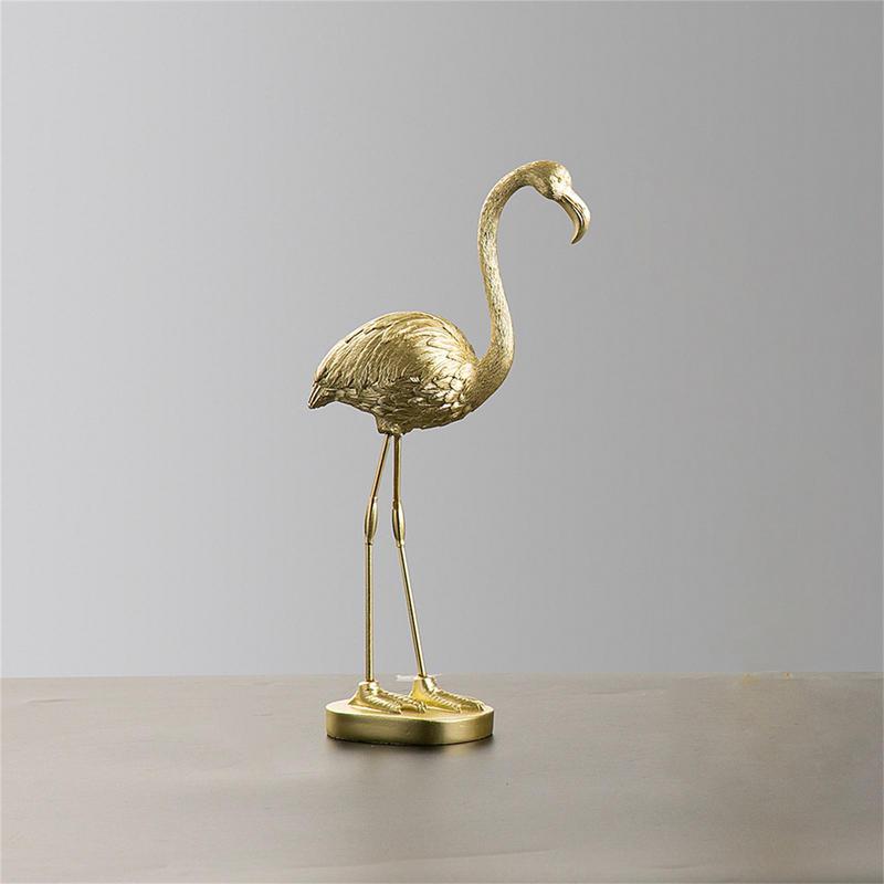 NordicStyle Luxury Golden Flamingo Figurine Home Resin Decoration Crafts TV Cabinet Decoration Personality Creative Ornaments