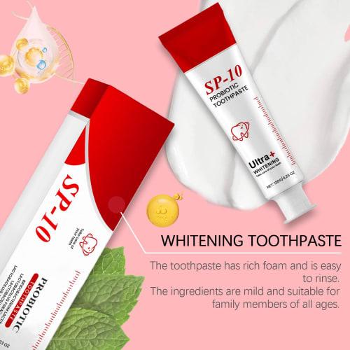 SP-10 Probiotic Whitening Toothpaste, Gum Repair Toothpaste with Probiotics and Fresh Breath, Thorough Daily Cleaning, Powerful Teeth Protection, Stai