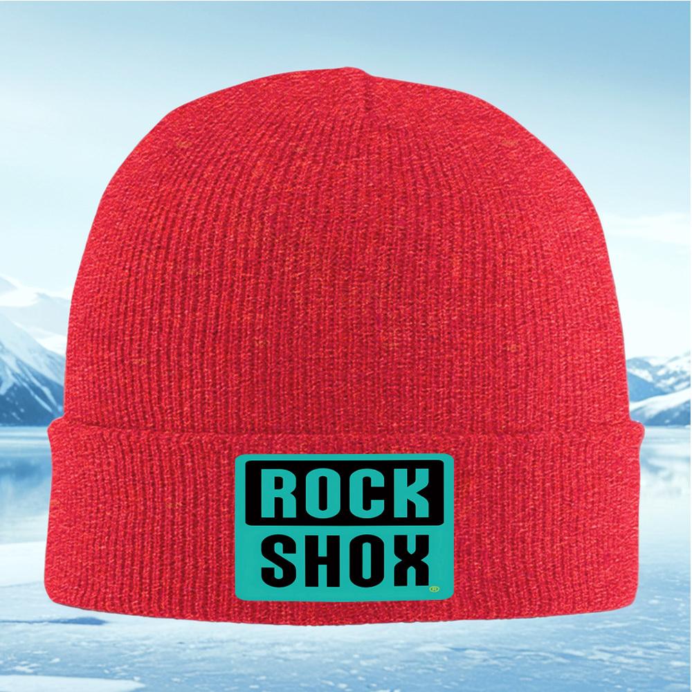 ROCK SHOX Brand Logo Design Men Women Unisex Knitted Hat Beanie Pullover Cap Winter Thermal Warm Christmas Outdoor Cycling Hikin