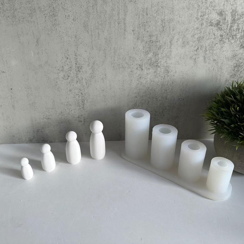 Portrait Doll Ornament Silicone Mold Handmade 4pieces Plasters Gypsum Mould Candle Mold Home Decorations Wedding Gift