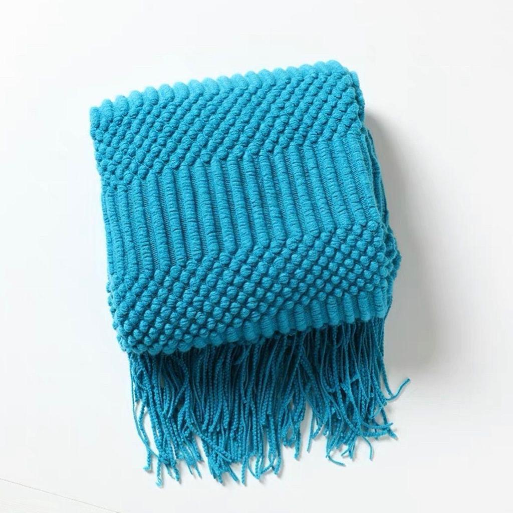 G5Zins Nordic Luxury Wool Blanket Shawl - Light Air Conditioning Throw, Sofa & Office Nap Cape.