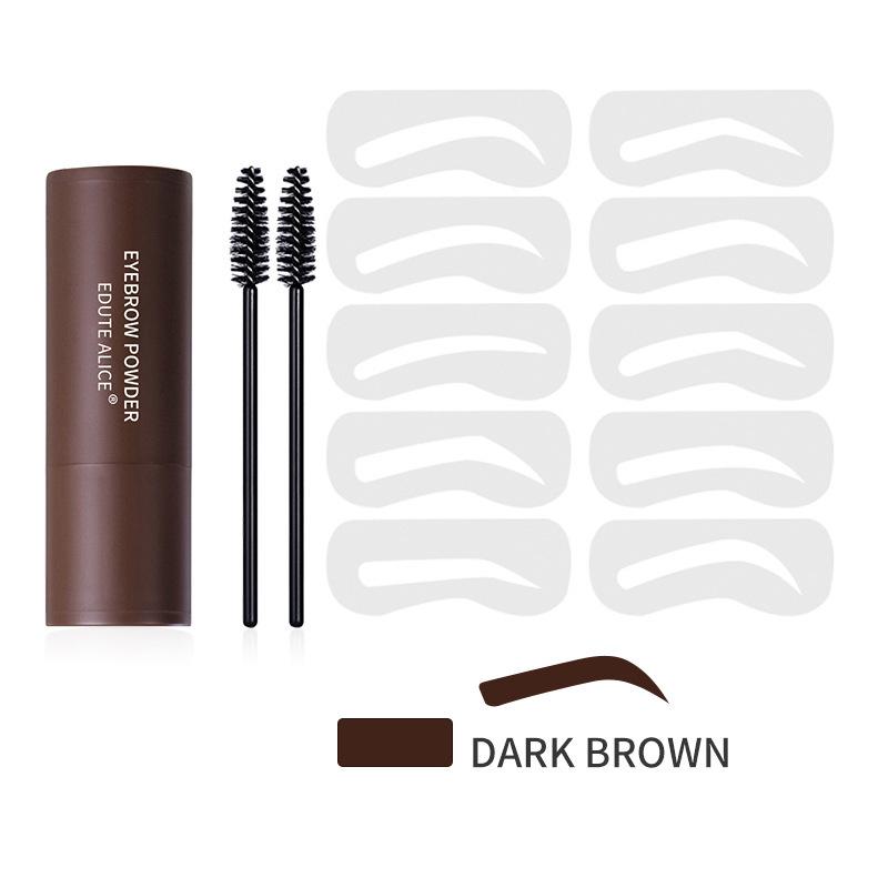 Waterproof & Smudge-Proof Eyebrow Stamp Kit with Contouring Powder, Stencil, Brush, & Hairline Powder.