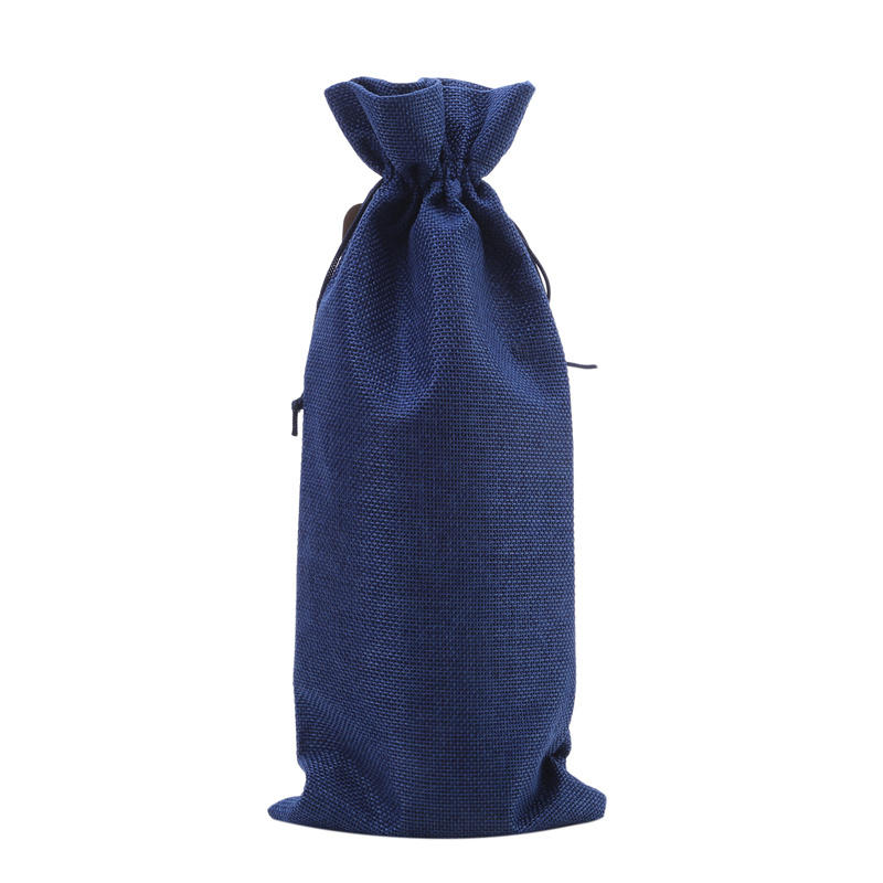10 Pieces Burlap Wine Bags Jute Wine Bottle Bags with Drawstrings Reusable Gift Bags with Tags for Party Blind Tasting Birthday