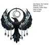 Crescent Moon Raven Suncatcher Gothic Acrylic Crow Sun Catcher Bohemian Window Hanging Decoration for Home Wall Porch