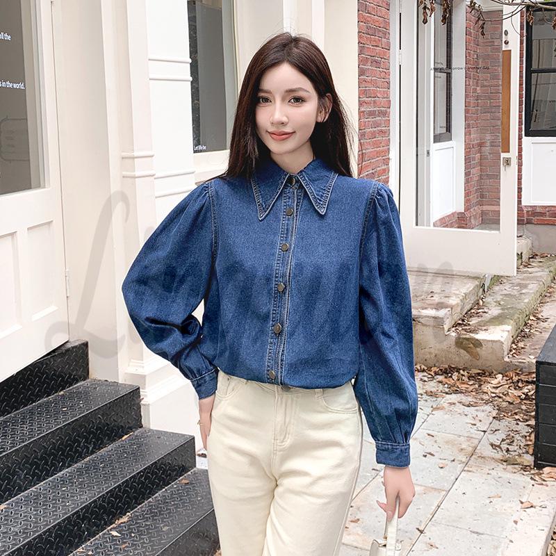 

New Arrival Autumn Korean-Style Trendy Casual Denim Shirt Jacket – High-Quality European Fashion S темно-синий