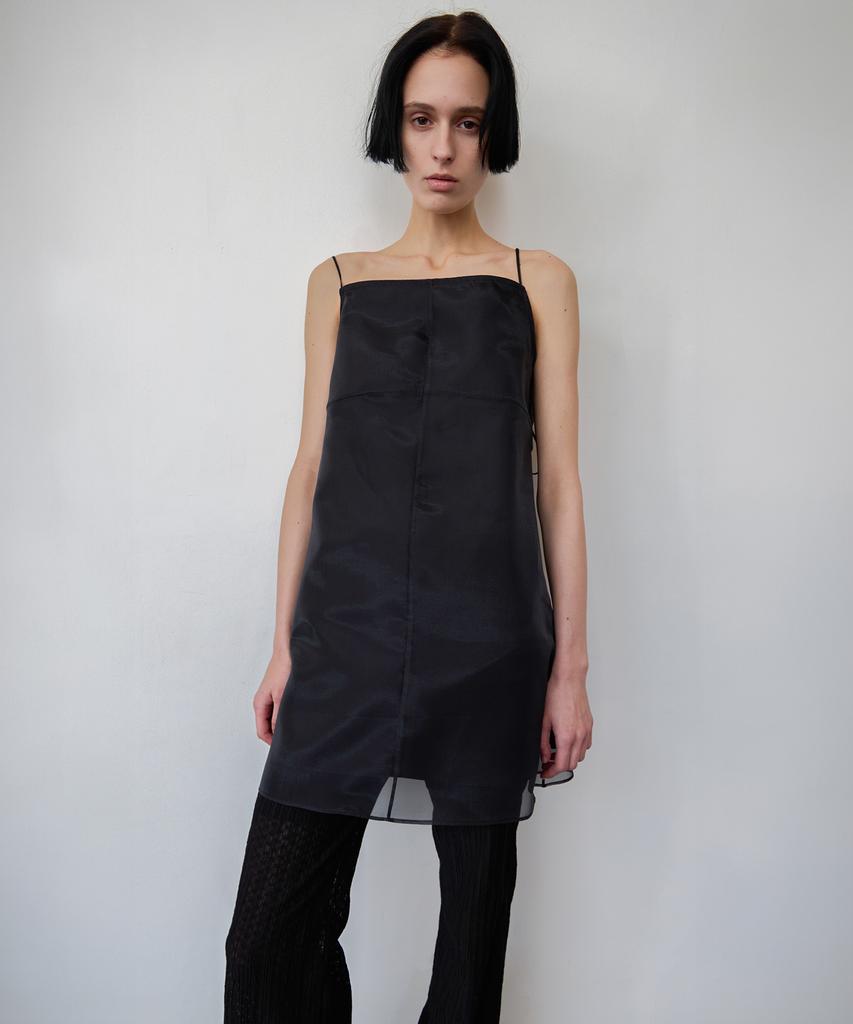 Leuba Layered Sheer Slip Dress - Black