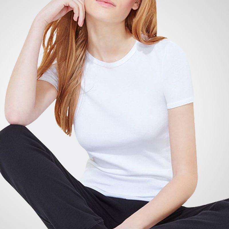 

2023 Новое поступление Футболка с коротким рукавом свободного кроя и простого дизайна белого цвета White L