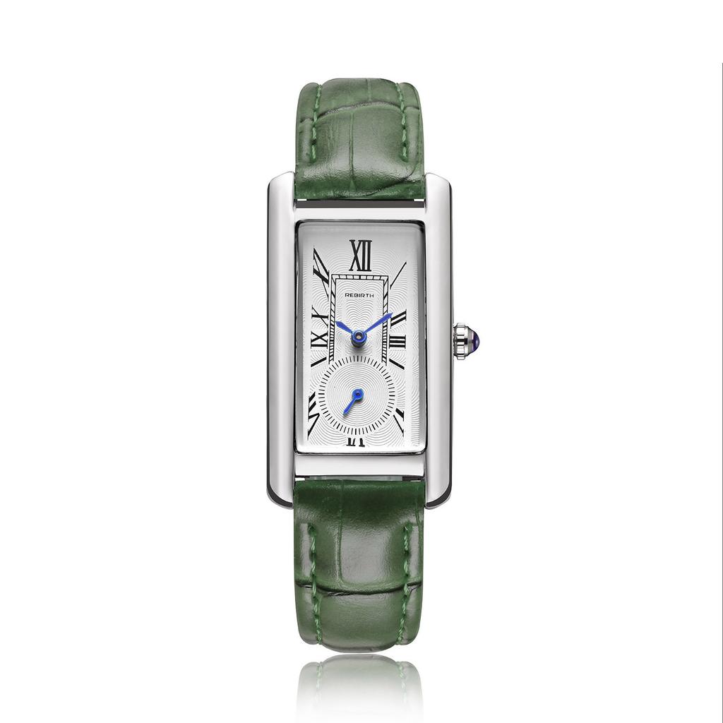Reloj de Cuarzo Para Mujer, Dos Y Media Manecillas Impermeable Cuadrado Escala Romana Correa Para Reloj de Moda de Mujer