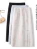 2026 New Chinese Style Embroidered Slit Midi Skirt for Women - Slimming, Hip-Hugging, Ideal for Spring and Autumn