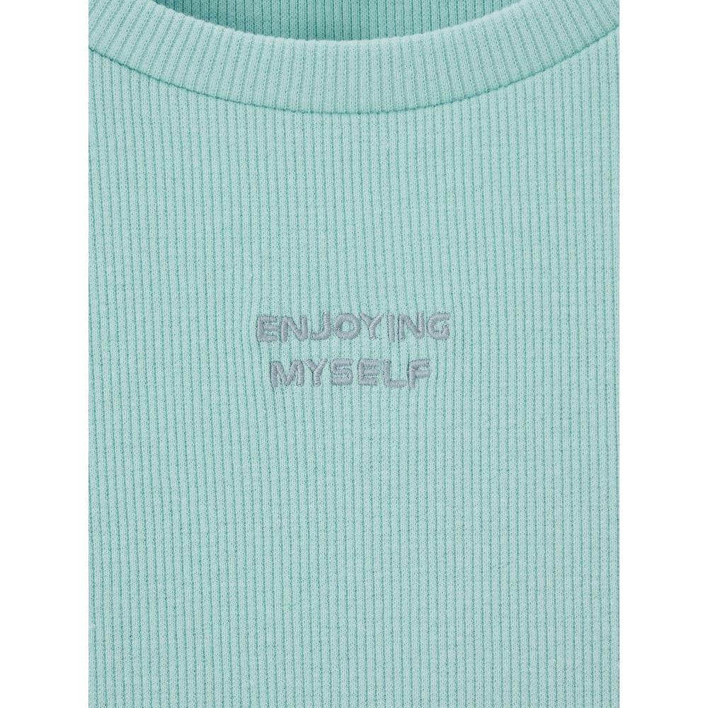 GU by Uniqlo Girls Rib Crop Logo T Jr