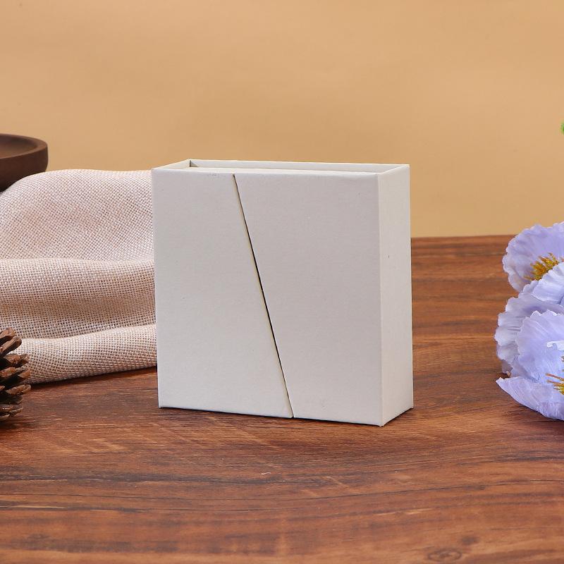 Dual-Opening Magnetic Flip Jewelry Packaging Box Earring Necklace Ring Jewelry Organizer Box Thick Kraft Paper Jewelry Box