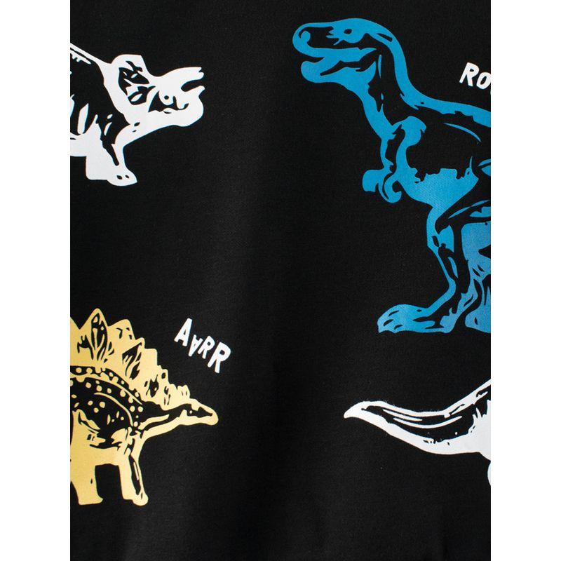 27Kids Children's Clothing Autumn and Winter Children's Sweatshirt Fleece-Lined Clothes Boys' Dinosaur Fleece Tops Boys' Pullover Shirts