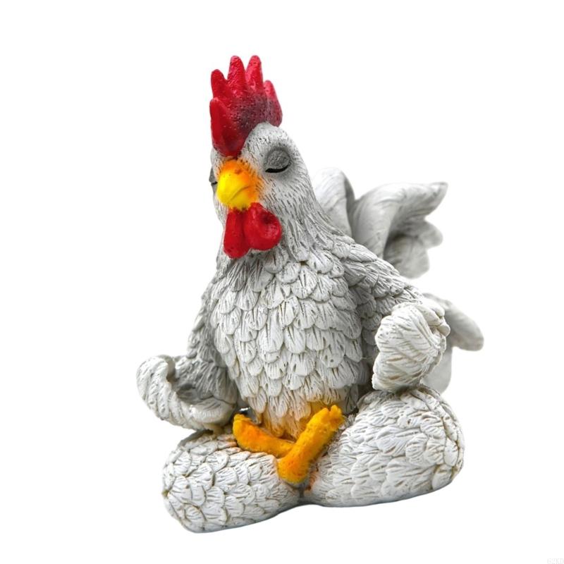 62KD Resins Rooster Decors Calming Meditations Gift For Home Office Desktop Decors