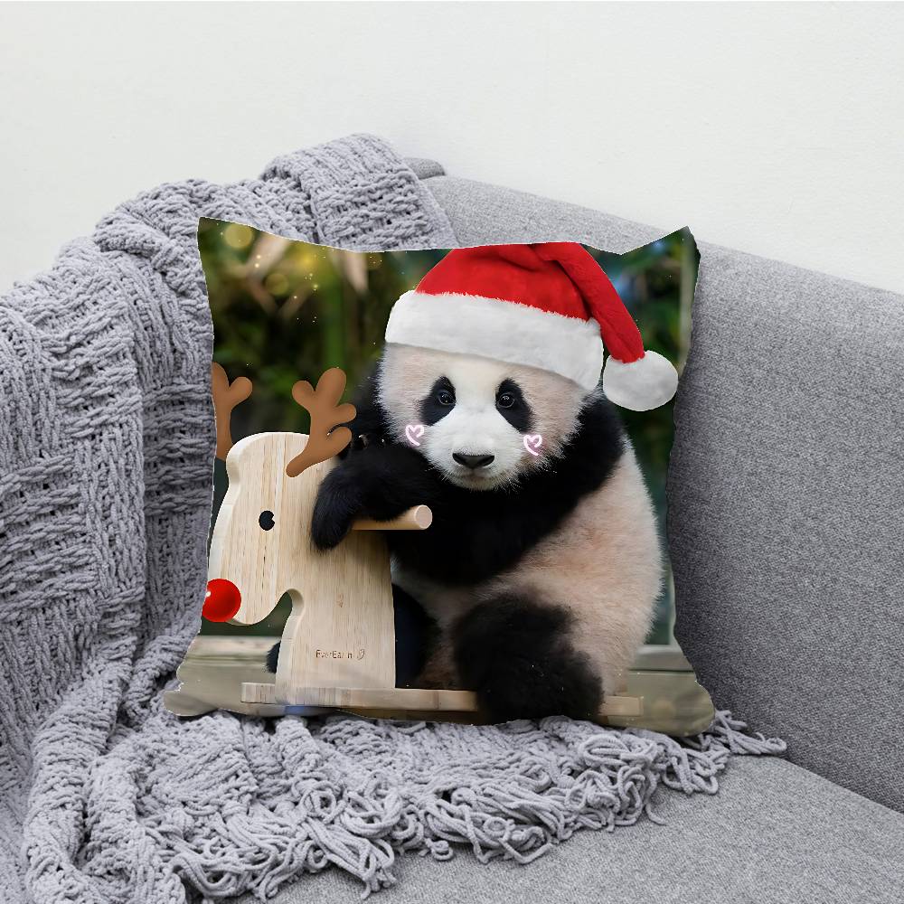 Fubao Lovely Panda Pillowcases Bedroom Living Room Sofa Home Decor Polyester Cushion Cover with Zipper