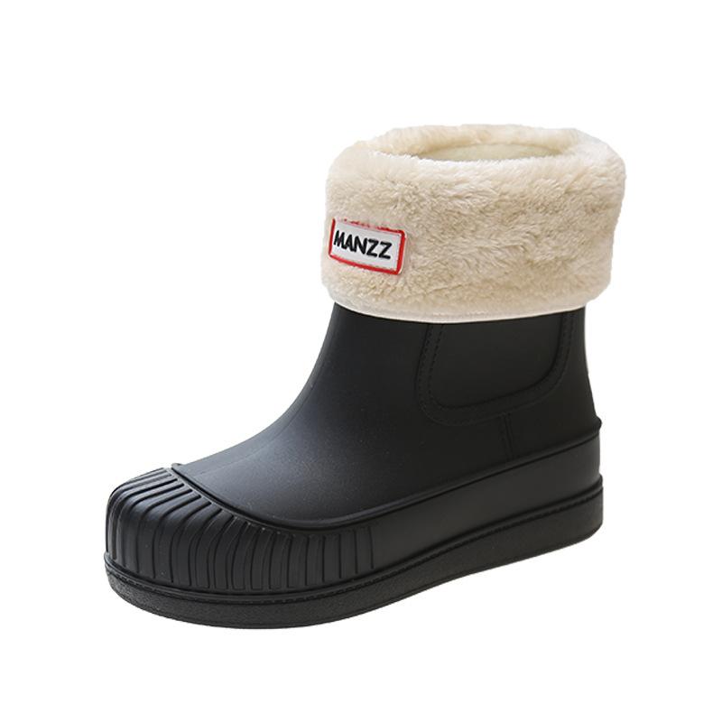 Fashion rain shoes women's inner height increase waterproof shoes fashion outer wear rubber shoes short rain boots women's adult water boots
