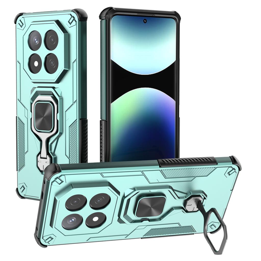 For Xiaomi Redmi Note 14 Pro+ 5G Case Rotatable Ring Kickstand PC+TPU Shockproof Phone Cover