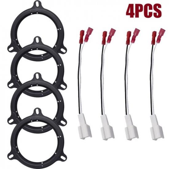 Fits Nissan 4pcs Speaker Adapters Bracket Harness Install Front Rear Door 6.5