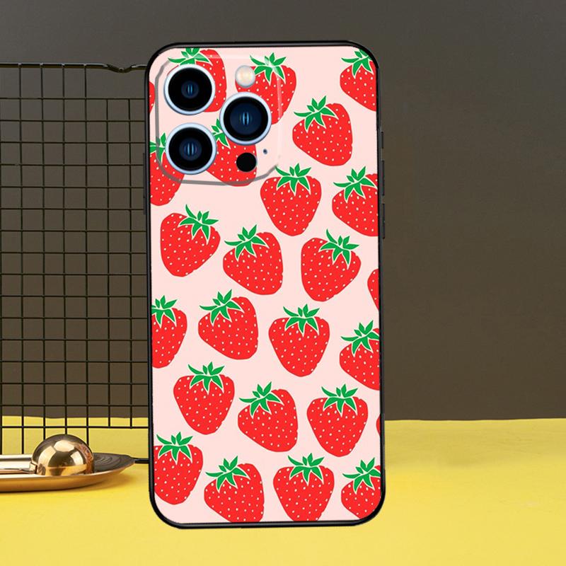 Cute Strawberry Phone Case For iPhone 13 12 14 11 16 15 Pro Max Plus Mini 7 8 X XR XS Max Cover
