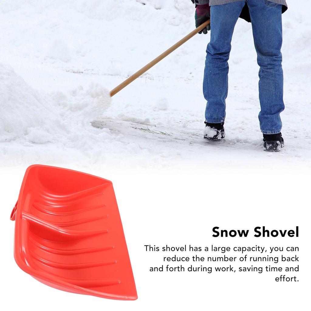 Snow Shovel PP Plastic Blade Shovel for Gravel Soil Leaves Garden Construction Clean Red