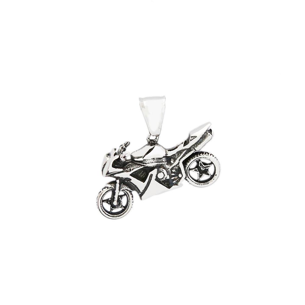 Vintage Motorrad Anhänger für Männer Jungen Punk Hip Hop Edelstahl Ritter Halskette Einzigartiger Schmuck Geschenke