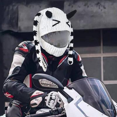 Helmets Cover Knitted Cartoon Motorbike Helmet Cover Handmade Crochet Craft Protective Cover Helmets Accessories For Most Full