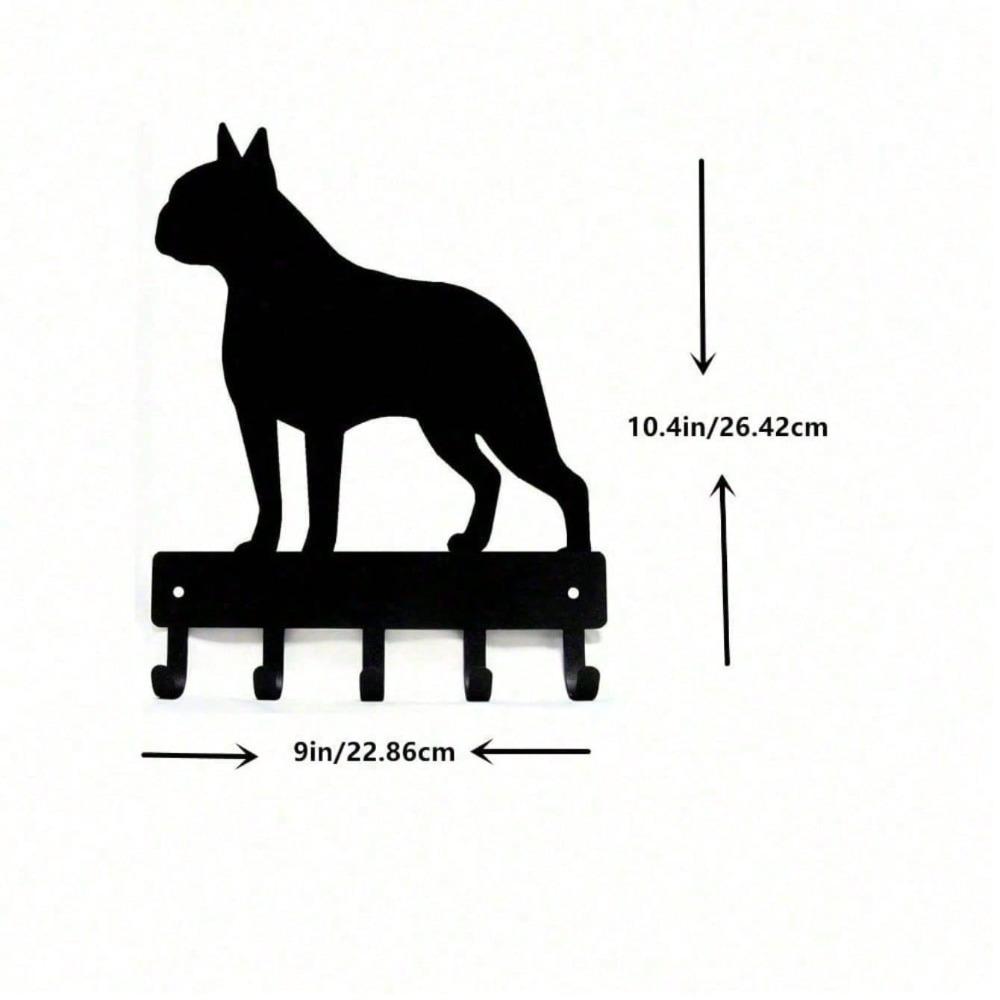 Wrought Iron Single Hook Wall Mount, Black Dog Leash Key Holder, Rustproof Farmhouse Entryway Organizer, Minimalist Home Decor for Kitchen Bathroom