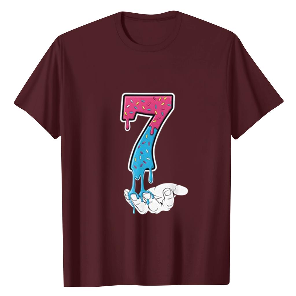 Ladies' Digital Printed Casual Round Neck Short Sleeved Top